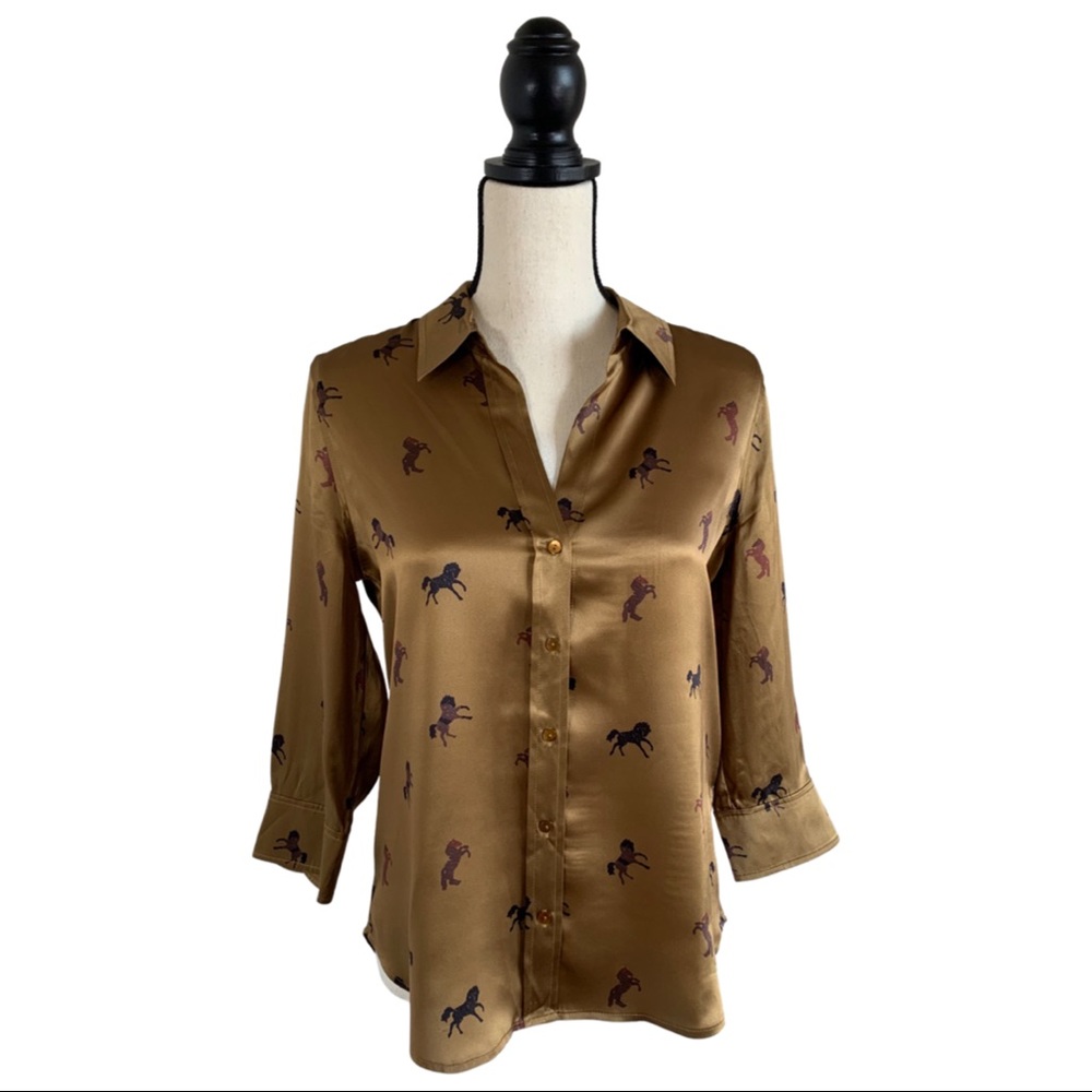 (SOLD) l’agence silk horse blouse - Picture 1 of 8